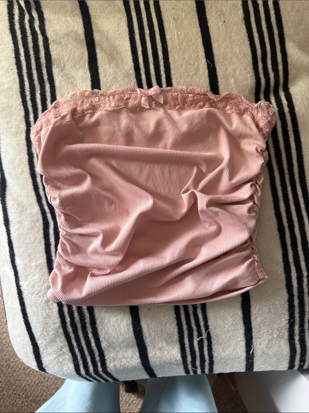Pink lace tube top